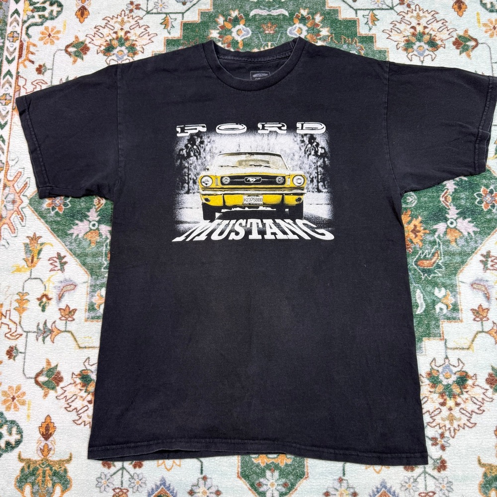 Ford Mustang Graphic T Shirt‎ Mens Large Official Licensed Black Car Tee